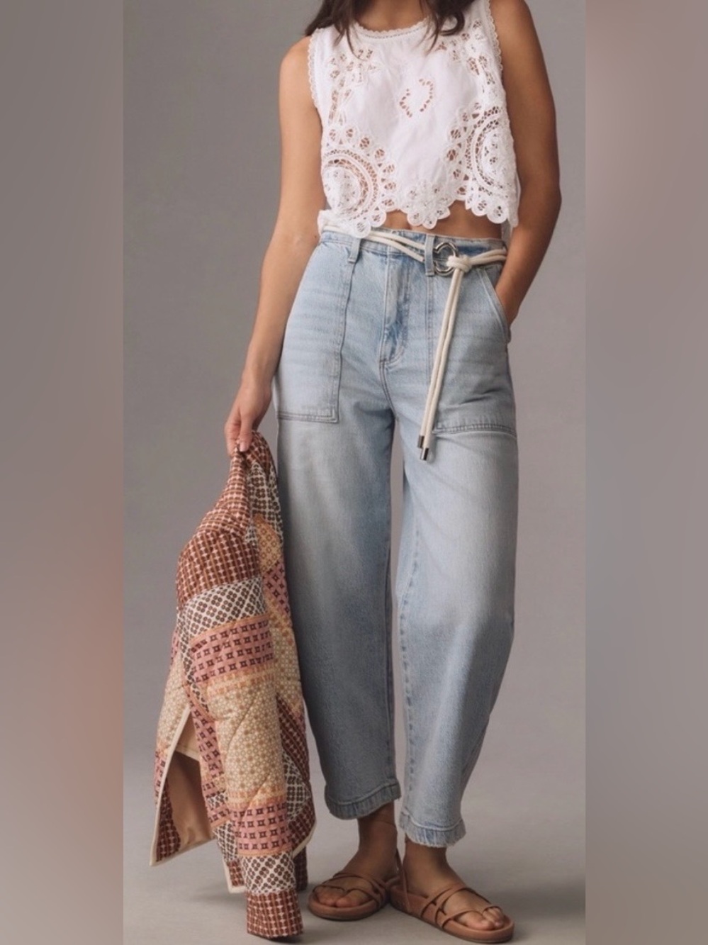 Pistola Light Wash High-Rise Barrel Jeans